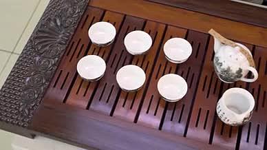 茶杯汉白玉玉制品手工艺品传统文化视频的预览图